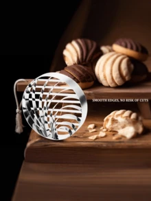 1pc Stainless Steel Mexican Bread Mold, Double-Sided Concha Stamp, Premium Metal Bread Shaper Cutter, Double-Sided Seashell Cake Mold