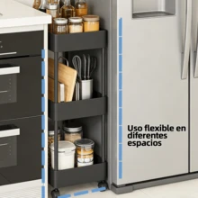Estantería de almacenamiento multiuso con ruedas, organizador tipo carrito, ideal para guardar especias y utensilios en la cocina, snacks y objetos diversos en la sala de estar, libros en el estudio y artículos de higiene en el baño. Disponible en múltiples tamaños y niveles. Combina estantería móvil, carrito y organizador en un solo producto. Uso versátil, múltiples configuraciones, diseño minimalista y fácil de combinar, apto para diversos espacios. - Rosa - Ver 6