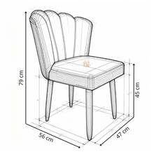 Decorative Armchair For Dressing Table With Stick Legs - Màu be - Xem 6
