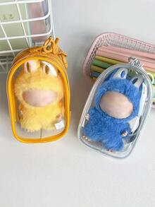 1pc Transparent Display Bag, Size 11.5cm/4.53in, Suitable For 4.0 Size Dolls, Single Packaging. This Square Blind Box Hanging Bag Has Multi-Functional Waterproof And Dustproof Features, Very Suitable For Storing Dolls And Small Accessories. It Is An Ideal Choice For Carrying Dolls, And Also Suitable As A Birthday, Christmas Or Party Gift. - Multicolor - View 7