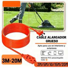 Cable alargador de alimentación multitoma de 5-20 m, color naranja, resistente - CHS05-5M - Ver 3