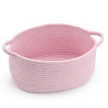 13英寸宽 x 8英寸深 x 6英寸高 可爱编织收纳篮，带提手，可用作空礼品篮、圣诞节生日礼品篮、婴儿派对托盘、婴儿玩具和宠物装饰收纳盒 - 彩色 - 查看 11