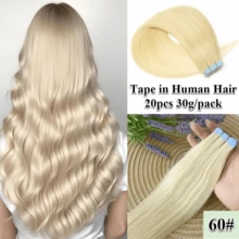 Tape In Hair Extension Human Hair Straight Invisible Tape In Human Hair Extension 2.5g/Pc 20pcs Natural Real Human Hair Tapes