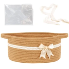 1 chiếc giỏ đan thủ công có nơ trang trí, thích hợp để trang trí và sắp xếp đồ dùng dịp Giáng sinh, có thể đựng nến, khăn giấy, khăn tắm, cây cảnh, quà tặng, v.v. Cũng có thể dùng làm giỏ quà Giáng sinh. - Nhiều màu - Xem 12