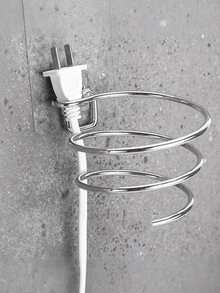 Bathroom Hair Dryer Holder, Salon Tool Rack, Adhesive Wall Mount Hair Dryer Spiral Holder, No Rubber Ring, Hole-Free Bathroom Storage Rack, Wall Mounted Display Shelf - Multicolor - View 3