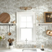 1 Cuộn Giấy Dán Tường Tự Dẹp Họa Tiết Hoa 3D Màu Trắng Thanh Lịch, Chất Liệu Vinyl, Dễ Dán, Giấy Dán Tường Hoa Tối Giản, Hình Dán Trang Trí Tường, Giấy Dán Tường Đẹp, Trang Trí Nhà Cửa, Giấy Dán Tường Phòng Khách - Nhiều màu - Xem 9