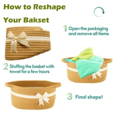 1 chiếc giỏ đan thủ công có nơ trang trí, thích hợp để trang trí và sắp xếp đồ dùng dịp Giáng sinh, có thể đựng nến, khăn giấy, khăn tắm, cây cảnh, quà tặng, v.v. Cũng có thể dùng làm giỏ quà Giáng sinh. - Nhiều màu - Xem 5