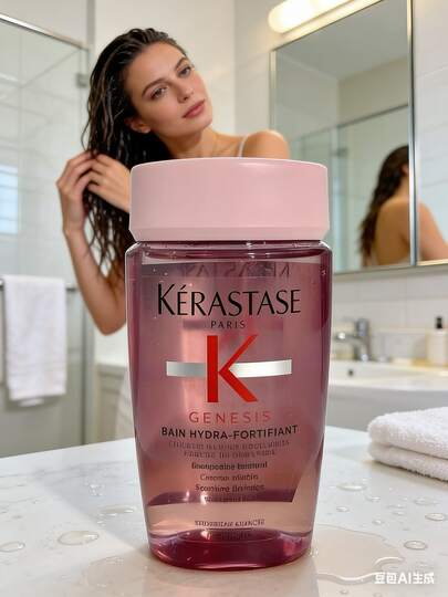  Szampon wzmacniający Kérastase GENESIS 80ml, przeznaczony do włosów łamliwych, wzbogacony korzeniem imbiru i dipeptydem, kontroluje wydzielanie sebum i łupież, zwiększa objętość i połysk, gładka formuła, kwiatowo-owocowy zapach, odpowiedni do codziennego stosowania, odżywia zniszczone włosy.
