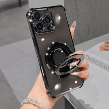 磁吸式手机壳，兼容 16/15 Pro Max，采用透明电镀工艺，提供镜头保护。同时兼容 6/7/8/X/XS/XR/11/12/13/14/15/16/16e、Galaxy S22/23/24/25/S24 FE/S25 EDGE、A04/05/06/A14/A15/A16/A24/A25/A34、Redmi Note 9/10/11/12/13、Redmi 9/10/12/13C/14C、OPPO、MOTO、荣耀X、HW、RENO、Realme C53/C55/C61/C63/C65/C75等机型。防水、防震、防摔、防刮。 - 黑色 - 查看 7