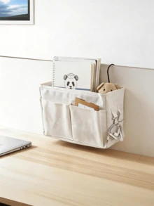 1pcHanging Storage Organizer Bag,Multi-Pocket Bedside Hanging Basket For Phone, Books, Snacks - Fabric Dorm Room Clutter Organizer With Handles, Space Saving Storage Solution For Bedroom, College, Bedside Caddy Organizer,Bedside Hanging Storage Bag Multi-Function Caddy For Bunk Bed Hospital Beds Dorm Bed Rails, Holders Books Glasses Phones Magazine(Beige) - 彩色 - 查看 10