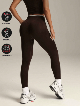 1 st damleggings med hög midja, THE GYM PEOPLE yogabyxor med tjock midja och fickor, magkontroll, 4-vägsstretch, lämpliga för träning och löpning