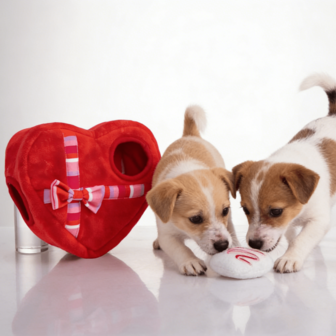 ของเล่นสุนัขบีบมีเสียงรูปหัวใจสำหรับสุนัขขนาดกลางและขนาดใหญ่, ของเล่นสุนัขสำหรับให้รางวัล, ของเล่นผ้ากำมะหยี่ทนทานสำหรับเคี้ยวพร้อมช่องใส่ขนม, ของเล่นสุนัขแบบโต้ตอบสำหรับสุนัขสองตัวเล่น, ของเล่นสุนัขสำหรับวันวาเลนไทน์ช่วยลดความเบื่อหน่ายและเล่นในร่ม