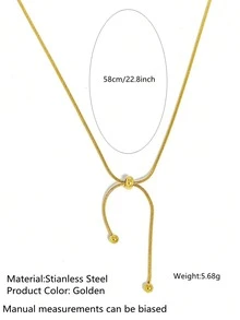 VceTd 1pc Simple Style Stainless Steel Necklace With Adjustable Chain Length For Daily Wear Or Gift Giving - Style1-jX036 - View 10