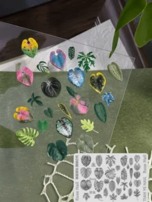 Pond Water Ripple Flower Tropical Leaf 3D Nail Art Silicone Mold - Clear - View 2