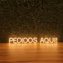 Luminária Placa Painel Neon Led - Pedidos Aqui! 80 X 10cm A Escolher Bivolt - Branco Quente - Visão 1