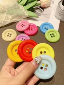 3,4 cm/4,8 cm/6,0 cm Botones decorativos grandes hechos a mano, de colores aleatorios, adecuados para la decoración de ropa DIY, cinta/cordón de yute DIY para bodas, manualidades, regalos, decoración de fiestas - Multicolor - Ver 1
