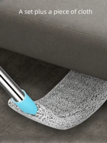 可伸缩除尘拖把，超细纤维除尘布，适用于床底清洁，也可用于清扫灰尘和擦拭沙发缝隙；加长拖把，可用于拖地、家庭清洁和学校季节性清洁工具 - 彩色 - 查看 7