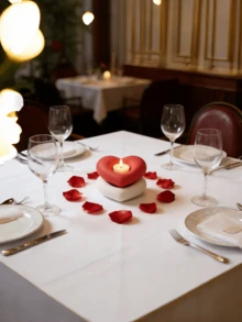 1pc Modern Minimalist Ceramic Candle Holder, Heart-Shaped Design, Smooth Glaze, Creative Tea Light Candle Holder, Suitable For Valentine's Day/Wedding/Holiday Tabletop Decor, Home Dining Table Display Accessory, Ceramic Heart-Shaped Candle Tray, Holiday Atmosphere Decorative Item - Multicolor - View 4