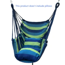 1pc Colorful Striped Canvas Hammock Chair, Without Pillow Or Cushion, Indoor/Outdoor/Camping Swing Chair, Suitable For Family Leisure