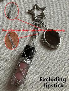 Bộ 1 túi đựng mỹ phẩm lưới, giá đựng son môi bằng thép không gỉ, túi đựng son dưỡng môi bằng kim loại, móc khóa kim loại, quà tặng unisex, móc khóa, phụ kiện trang trí túi xách, mặt dây chuyền túi xách, phụ kiện túi xách, phụ kiện dây đeo túi xách, bùa hộ mệnh túi xách, huy hiệu túi xách, mặt dây chuyền dây đeo túi xách, dây chuyền trang trí, móc khóa, phụ kiện dây đeo túi xách, phụ kiện ví, phụ kiện dây đeo túi xách. Thích hợp cho túi xách tay, túi tote. - Bạc - Xem 7