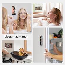 Soporte con ventosa de silicona, mango adhesivo antideslizante, soporte con ventosa de silicona, un potente soporte de agarre para selfies y vídeos - Rosa Fucsia - Ver 2