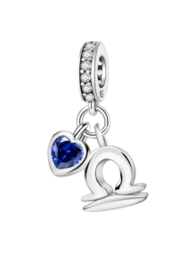 1pc 925 Sterling Silver Heart-Shaped Zodiac Bead Pendant, Suitable For DIY Jewelry Making And Daily Outfit Decoration, Gift For Women (Aquarius) - Zodiac Pendant Beads - View 19