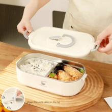 Rectangular Lunch Box, Student Bento Box, Double-Compartment Insulated Lunch Box, 304 Stainless Steel, Keeps Food Warm For 12 Hours - 1/2 Size - View 1