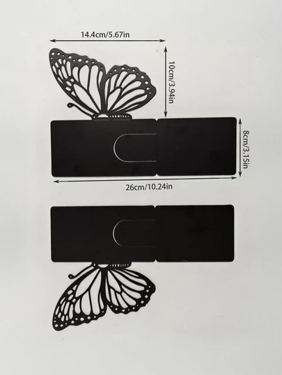 1pc Hollow Metal Butterfly Shaped Book Stand, L-Shaped Metal Bookend, Home Decor Bookshelf, Desktop Decorative Ornament