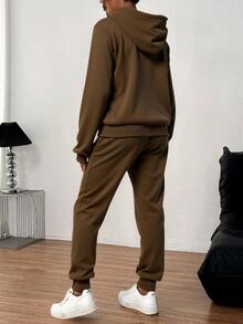 女士两件套服装 - 棕色 - 查看 2