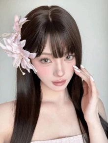 2个大号粉色花朵鳄鱼夹，百合沙滩发饰，时尚优雅侧夹发夹 - 粉色 - 查看 4
