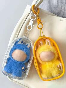 1pc Transparent Display Bag, Size 11.5cm/4.53in, Suitable For 4.0 Size Dolls, Single Packaging. This Square Blind Box Hanging Bag Has Multi-Functional Waterproof And Dustproof Features, Very Suitable For Storing Dolls And Small Accessories. It Is An Ideal Choice For Carrying Dolls, And Also Suitable As A Birthday, Christmas Or Party Gift. - Multicolor - View 4