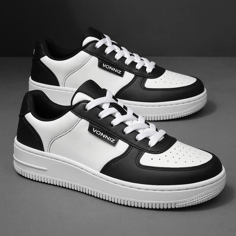 Women's Casual Sneakers - Versatile - Guaranteed Comfort For All Occasions - Sizes 34 To 43 - Casual, Elegant, Lace-Up, Outdoor, Party - 白色/黑色 - 查看 1