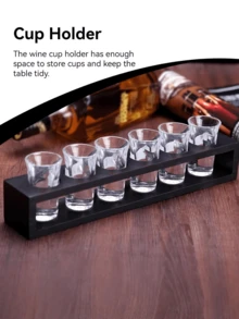 Soporte de bambú para 6 copas de vino, fácil de usar, estante multiusos para copas de vino, exhibidor de copas de vino, estante de almacenamiento de copas de vino, apto para copas de vino, vasos de whisky, copas de cóctel, regalo del Día de San Valentín, decoración para fiestas y cumpleaños, para uso en exteriores y camping - Multicolor - Ver 5
