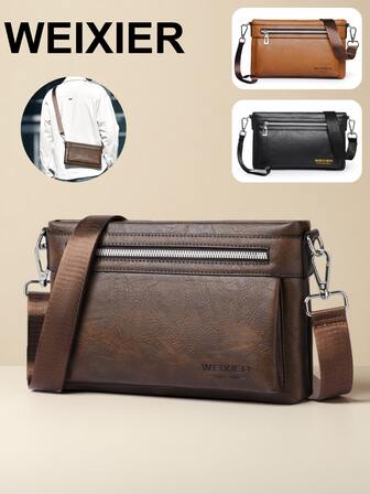  WEIXIER Men's Messenger Bag, Shoulder Bag, Crossbody Bag, Handbag, Tote Bag With Multiple Pockets, Adjustable Strap, Casual Commuter Bag, Business Briefcase, Suitable For Commuting, Shopping, Meetings, Gifts For Friends And Family