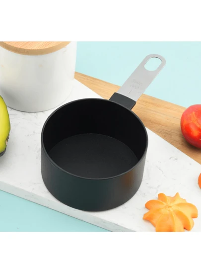 Juego de 8 piezas de tazas y cucharas de medir, tazas y cucharas de medir apilables, tazas de medir anidadas con mangos de acero inoxidable, adecuado para Halloween, Navidad, Acción de Gracias, cocina, comedor, cocina al aire libre, herramientas de cocina y repostería, juego de vajilla