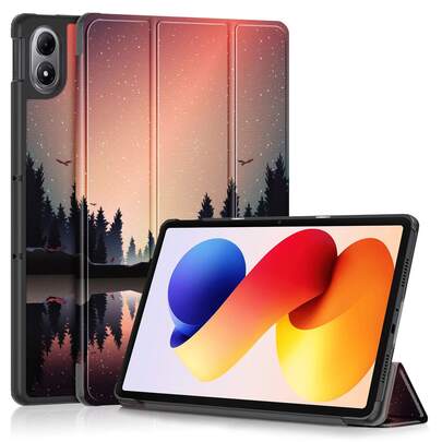 Redmi Pad 2 Pro 12.1 Inch 2025 Leather Triple Fold Magnetic Cover Case, Compatible With Poco Pad M1 With Auto Sleep/Wake Function, Folding Flip Stand Protective Cover For Redmi Pad 2 Pro 12.1" 2025 Tablet