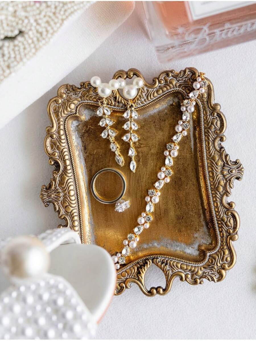 1 tavă decorativă pentru bijuterii în formă de mână, organizator de birou, sculptură în rășină, suport elegant pentru bijuterii sculptate manual, suport pentru inele, suport pentru chei, decor pentru casă pentru sufragerie, dormitor, toaletă, birou, raft de cărți, stil boem modern, potrivit pentru aniversare de nuntă, logodnă, cerere în căsătorie, Ziua Îndrăgostiților