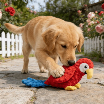 Plush Flamingo & Parrot Shaped Dog Chew Doll With Sound, Suitable For Dogs & Cats To Play With