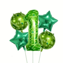 5pcs Mixed Pixel Style Number Balloon Set, Including Round Balloons And Pentagram Foil Balloons, Suitable For Birthday Party, Celebration, Anniversary, Valentine's Day, New Year, Wedding Decoration - Multicolor - View 16