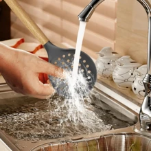 Complete 14 - Piece Set Of Kitchen Utensil Set Silicone Non Stick Spatula, Turner, Spoon, And Whisk -Wooden Handle & Hanging Loop Design - Perfect For Home Kitchen, Picnics, And Camping Trips, Cookware Gift - Black - View 11