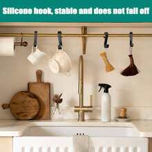 使用我们的一步式、无需钻孔、无需粘合剂的淋浴房玻璃门夹式挂钩，即可立即彻底改变您的浴室——这款终极单窄毛巾挂钩只需悬挂即可使用！ - 彩色 - 查看 6