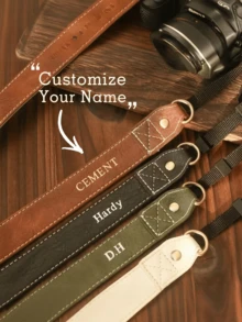 Customized Camera Strap, Personalized Retro Camera Strap - Can Customize Gold Name/Initial, Quick Release PU Leather Strap, Suitable For DSLR/Mirrorless/Film Camera, Can Be Worn Crossbody/Shoulder/Neck - Gift For Photographers (Birthday, Anniversary), Camera Strap For Photographers, Exquisite Accessory, Handmade Texture, Valentine's Day Gift - Multicolor - View 6