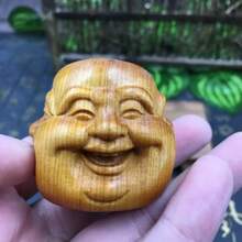 VingeGa Estatua de Buda de 4 caras con expresiones emocionales, decoración de talla de madera hecha a mano, colgante de pared tallado, talla de madera de ciprés con expresiones emocionales - alegría, enojo, tristeza, felicidad - decoración para el hogar, oficina, espacio de meditación, arte espiritual y ornamento cultural asiático, altar doméstico, artesanía exquisita, ideal para practicantes espirituales - Multicolor - Ver 7