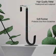4个/2个/1个免钻孔门挂钩 - 重型铁质挂钩套装，可直接悬挂在门上，节省空间的多钩架，用于整理客厅、浴室、卧室和厨房的衣物、毛巾、包袋 - 多功能且坚固的收纳和家居装饰方案，无需粘合剂，不会损坏门，颜色随机发货。 - 彩色 - 查看 10