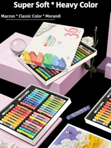 52/38/26pcs/Set Macaron Professional Oil Pastels, Suitable For Art Students, DIY Soft Wax Crayons, Multi-Color Painting Pens, Smooth Oil Paints, Super Soft White, Rich Oil Pastels, Suitable For School, Painting, Art Creation Drawing Tool Set // Back To School Supplies.