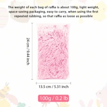 1 pieza 100g Papel de rafia, relleno de regalo, reutilizable, no se desvanece, adecuado para el Día de San Valentín, relleno de rafia arrugada de colores para caja de regalo DIY, embalaje, boda, Día de San Valentín, Pascua, decoración de fiesta de cumpleaños - Multicolor - Ver 7