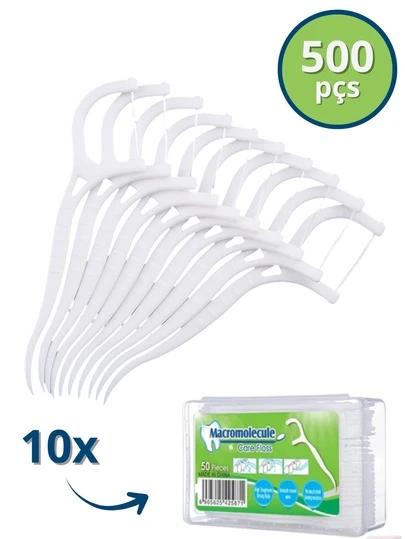 500 Pçs Fio Dental com Cabo Haste Em Forma De Arco Com Caixa Ultra Fina Para Crianças e Adultos De Limpeza