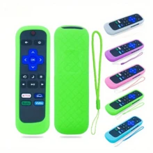 1pc Remote Control Dust Cover | Compatible With Hisense Roku TV Remote Controls, Made Of Scratch-Resistant And Dustproof Silicone, Available In Multiple Colors For A Versatile And Stylish Look, A Practical Back-To-School Accessory. - màu xanh lá - Xem 2