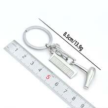 迷你便携式理发工具套装，带钥匙扣 - 包括剪刀、吹风机、梳子、钥匙扣配件，适合露营，创意男士礼物 - 彩色 - 查看 6