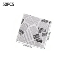 50pcs Baking Paper, Parchment Paper, Sandwich Wrapping Paper, Baking Supplies (Asymmetric And Random Pattern), Back To School Season - English White - View 12